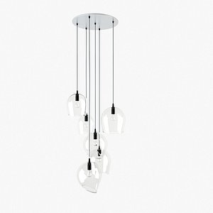 3d glass pendant light