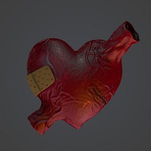 cartoon human heart 3d c4d