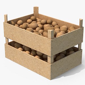 3D Potato Wood Crates model