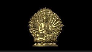 3D 8 Buddha models model