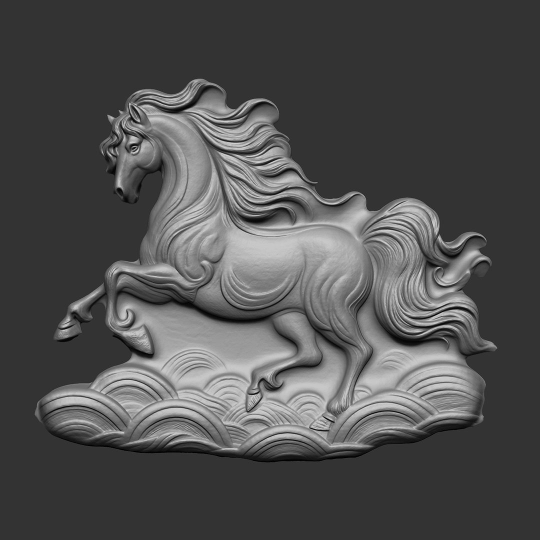 Horse Bas Relief 240510 12 3D Print Model Model - TurboSquid 2293743