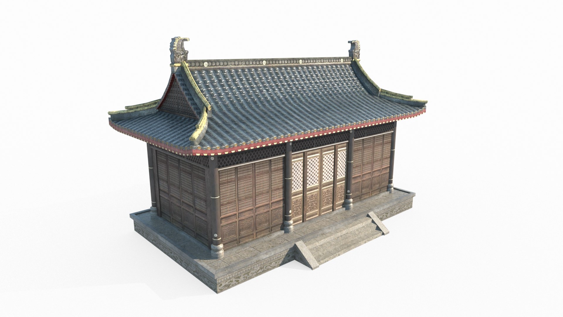 Ancient Asian Architecture Wing Room 3D - TurboSquid 2059586