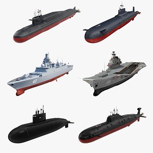 3D russian military vessels rigged model