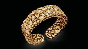 3D model rock stone cuba ring