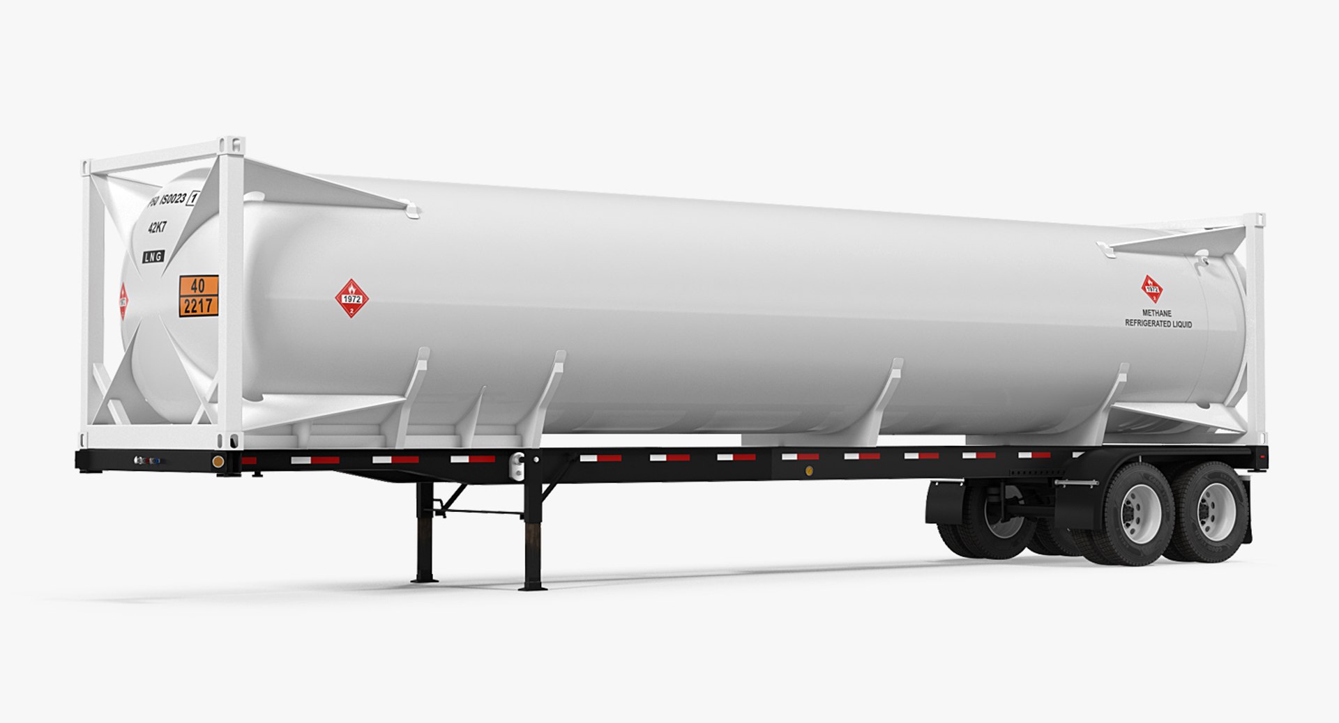 Gas Tank LNG Trailer 3D model preview