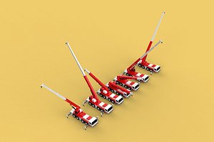 COMBINATION CONFIGURATION BOOM ARM JIB TRUCK MOBILE CRANE LTM 3D model
