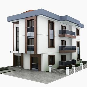 3D building housing apartment model