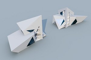 3d conceptual buildings glaciers model