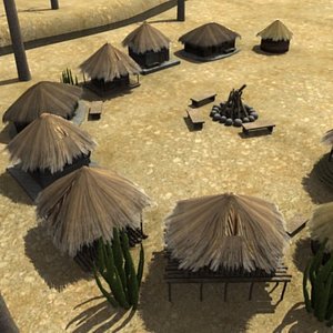 african village 3d max