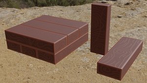 stylization wood block 3D model