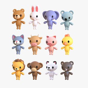 3D Adorable Animal Character Pack 01