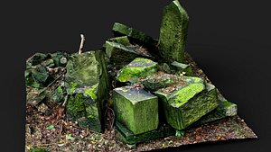ancient stone mossy ruins PBR photogrammetry