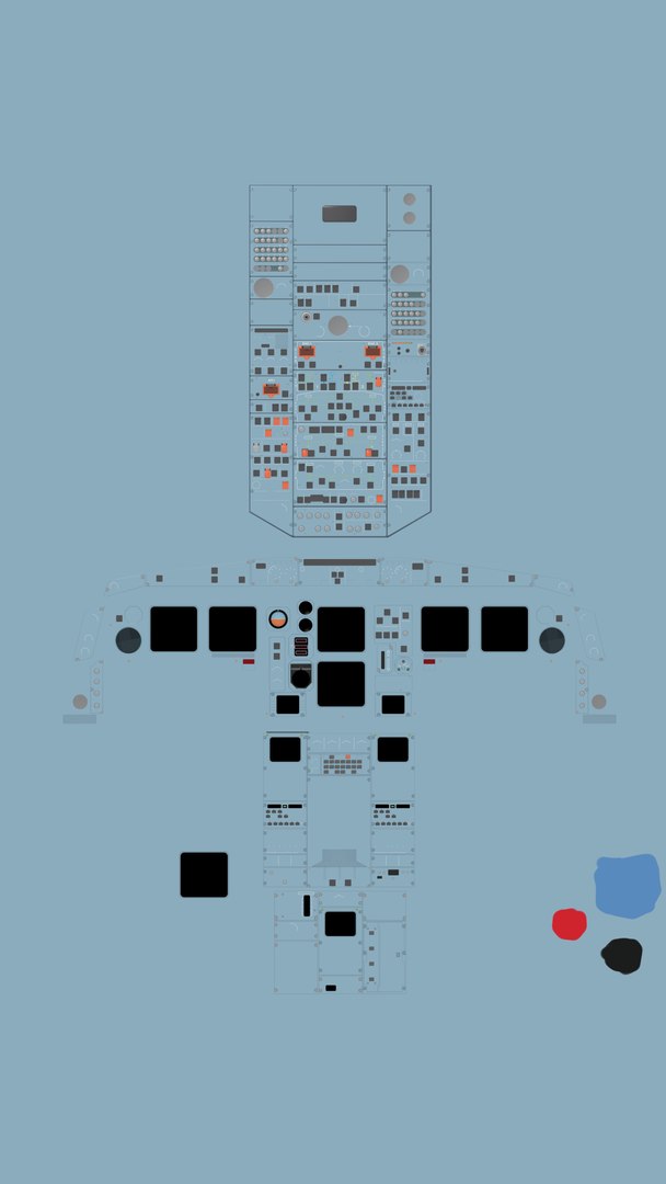 Airbus A319 with cockpit buttons separated texturized and rigged ...