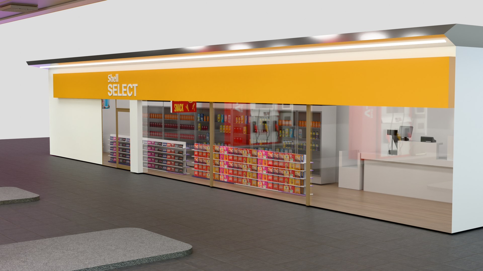 Shell Gas Station And Store 3D Model - TurboSquid 2380736