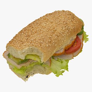 3D sandwich baguette model
