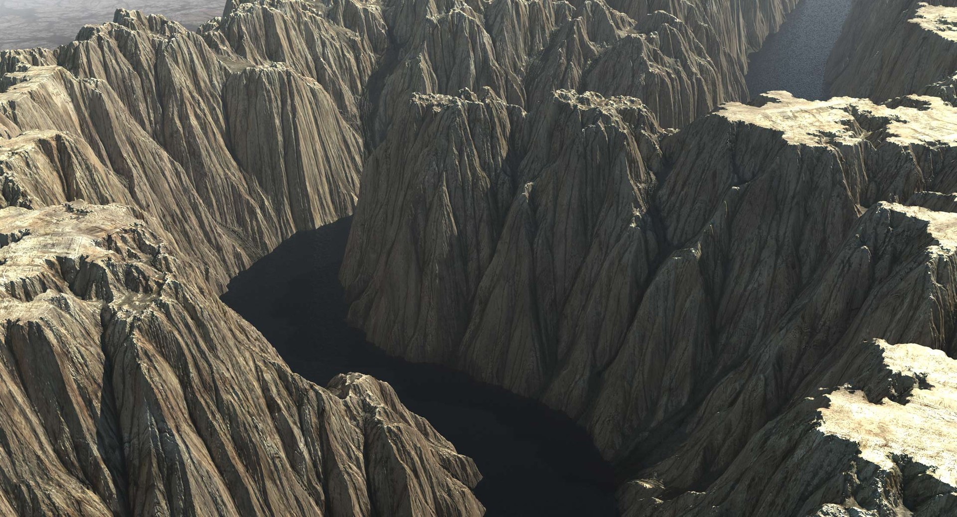 3d Mountain Range River Terrain Model