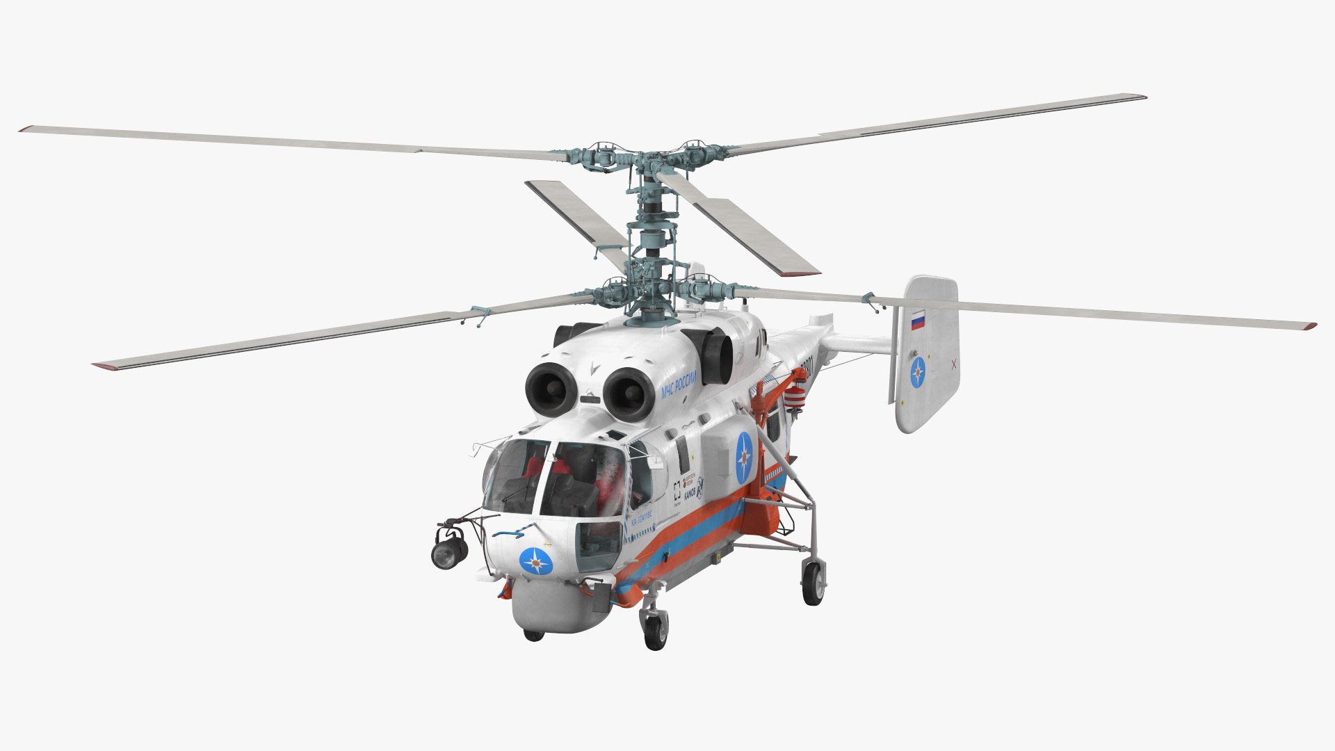 Kamov KA32 Russia EMERCOM Helicopter Rigged 3D model preview