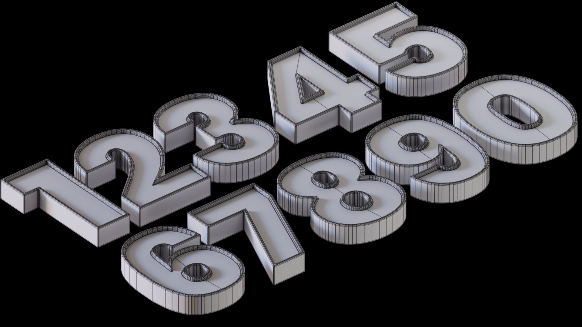 Set Of Numbers From 0 To 9 With Special Symbols 3D Model - TurboSquid ...