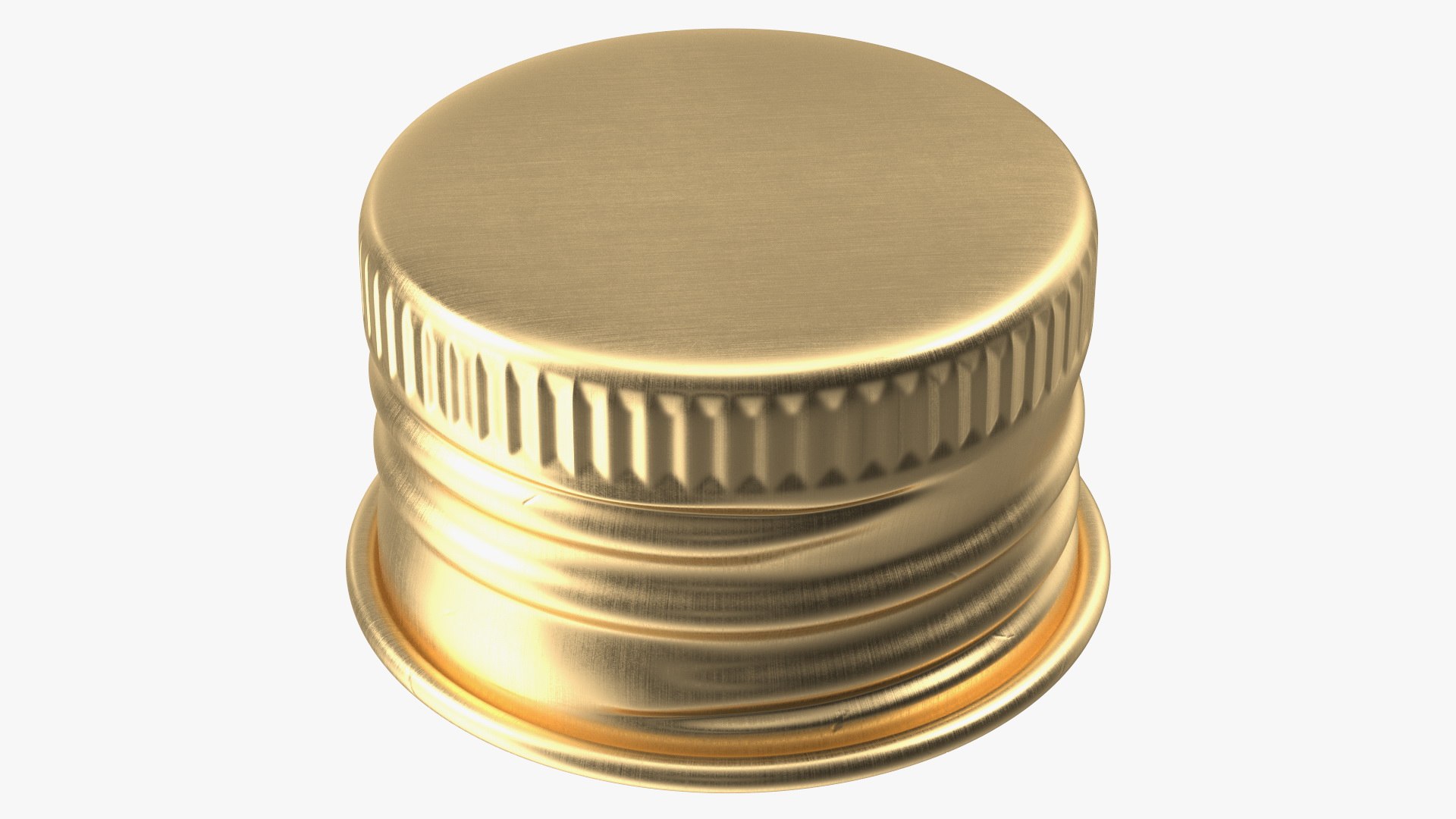 18mm Aluminium Screw Cap Golden 3D model preview