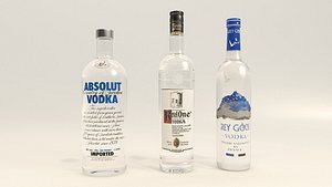 vodka absolut grey 3d model
