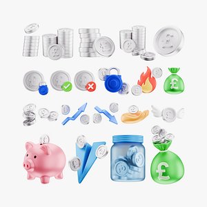 GBP Pound Coin Icons Full Pack