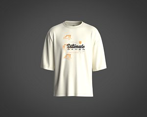 Mens T-shirt with chest print ultimate gamer 3D model