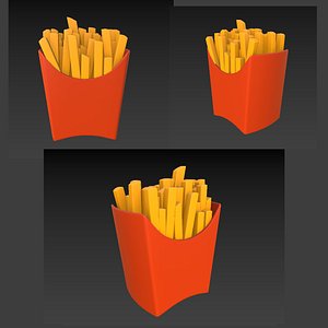 French fries cartoon model