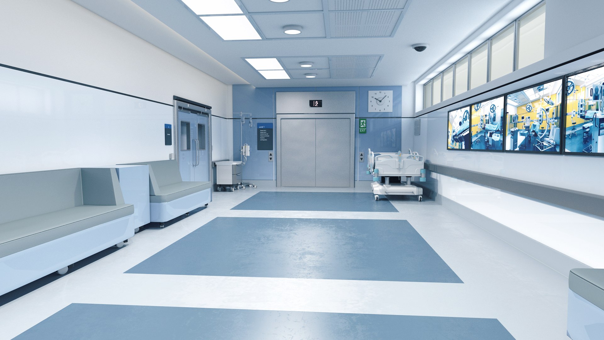 3D Hospital Hallway - TurboSquid 2134370