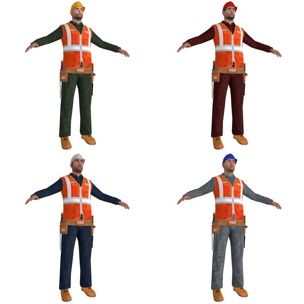 3d pack worker man