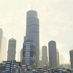 3d futuristic building