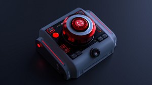 SciFi Red Button V2 3D model