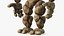 Personaggio dei cartoni animati del Golem di pietra marrone attrezzato per Maya