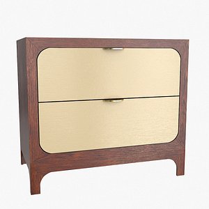 Paterson Lacquered Ivory Nightstand 3D