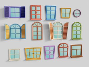 Cartoon Windows Collection 3 3D model