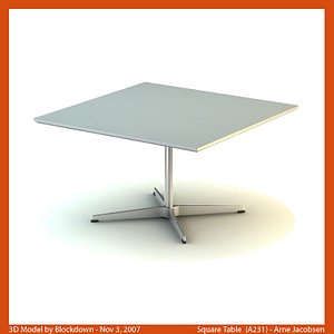 arne jacobsen table 3d model