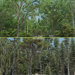200 Low Poly Trees