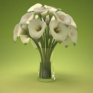3d calla lily bouquet model