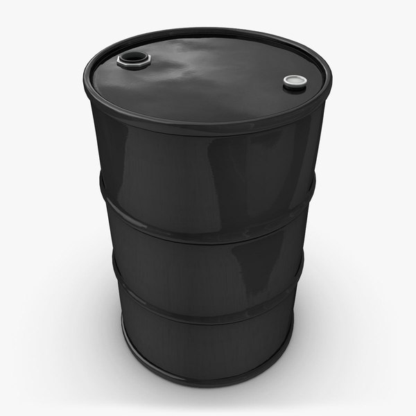 realistic oil barrel black 3d model