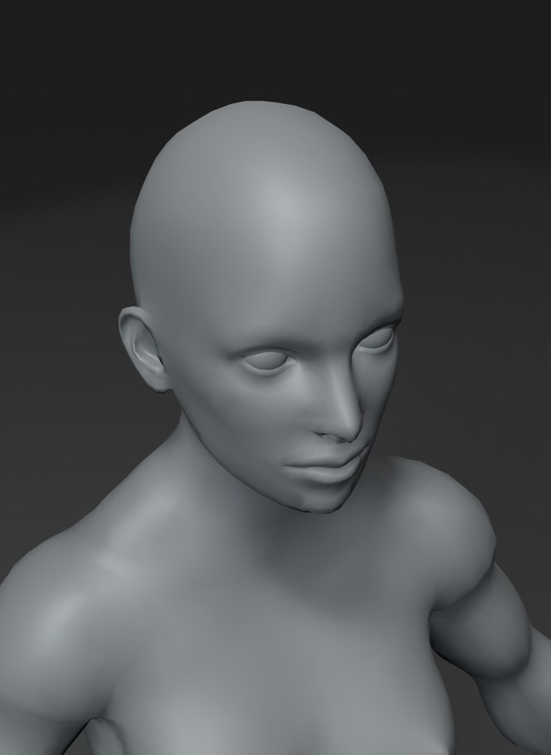 3D model Strong Muscular Female Body Base Mesh Animated and Rigged 3D