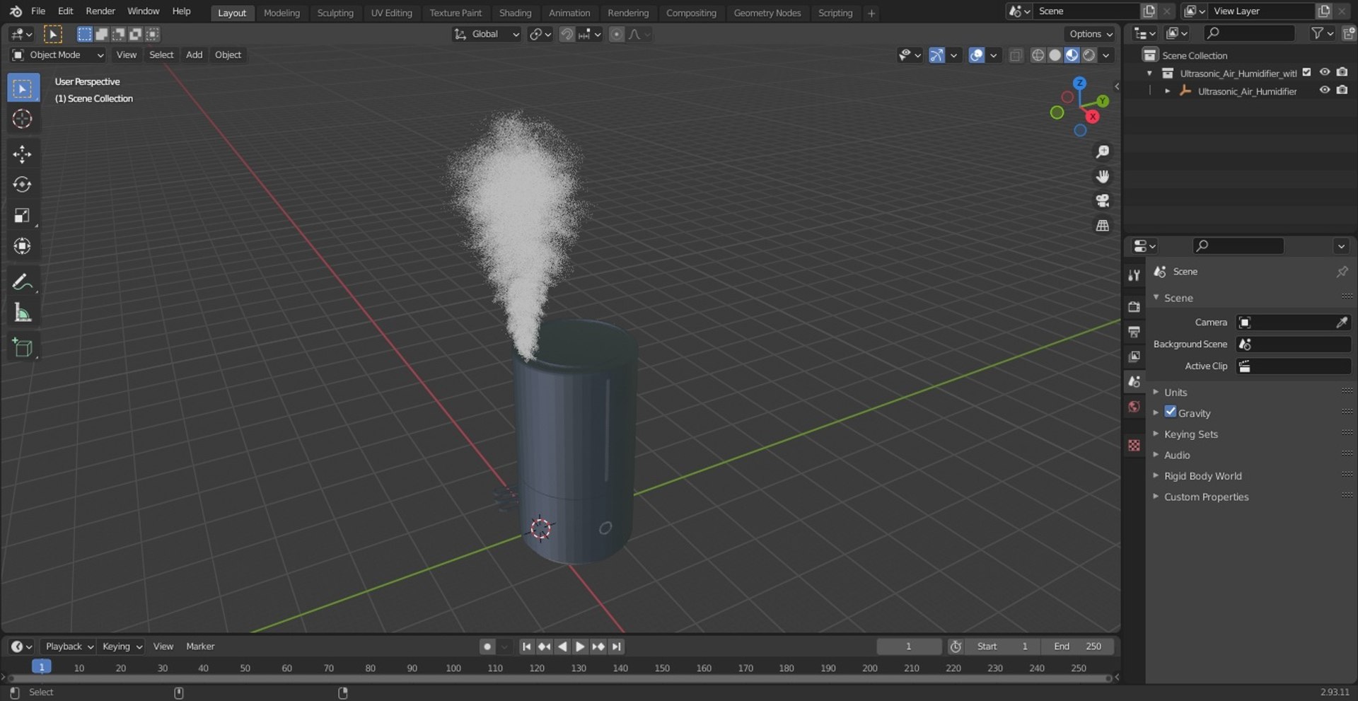3D Ultrasonic Air Humidifier With Steam - TurboSquid 1980610