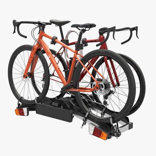Bicycle Towbar Carrier with Road Bike and Gravel 3D model