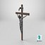 Crucifijo religioso Jesús en la cruz Plata