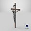 Crucifijo religioso Jesús en la cruz Plata