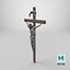 Crucifijo religioso Jesús en la cruz Plata