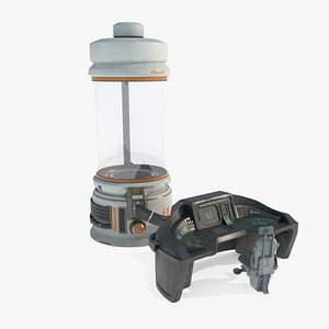 3D Futuristic science fiction experiment tank