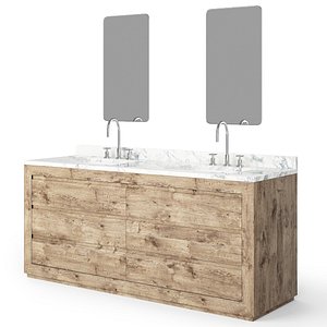 Restoration Hardware Reclaimed Russian Oak Double Vanity Wash-Bowl