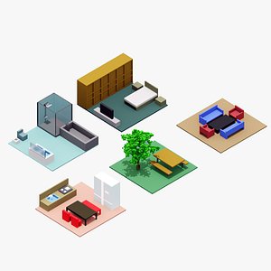 Voxel Room Collection 3D model