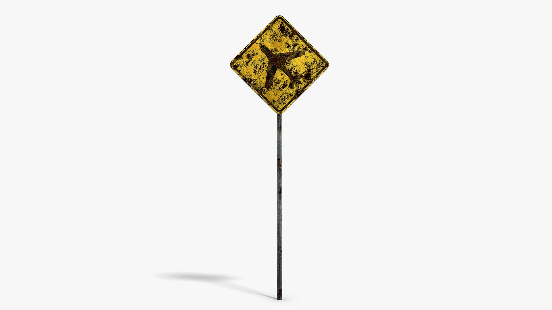 Damaged Airport Warning Sign Model TurboSquid 2456150