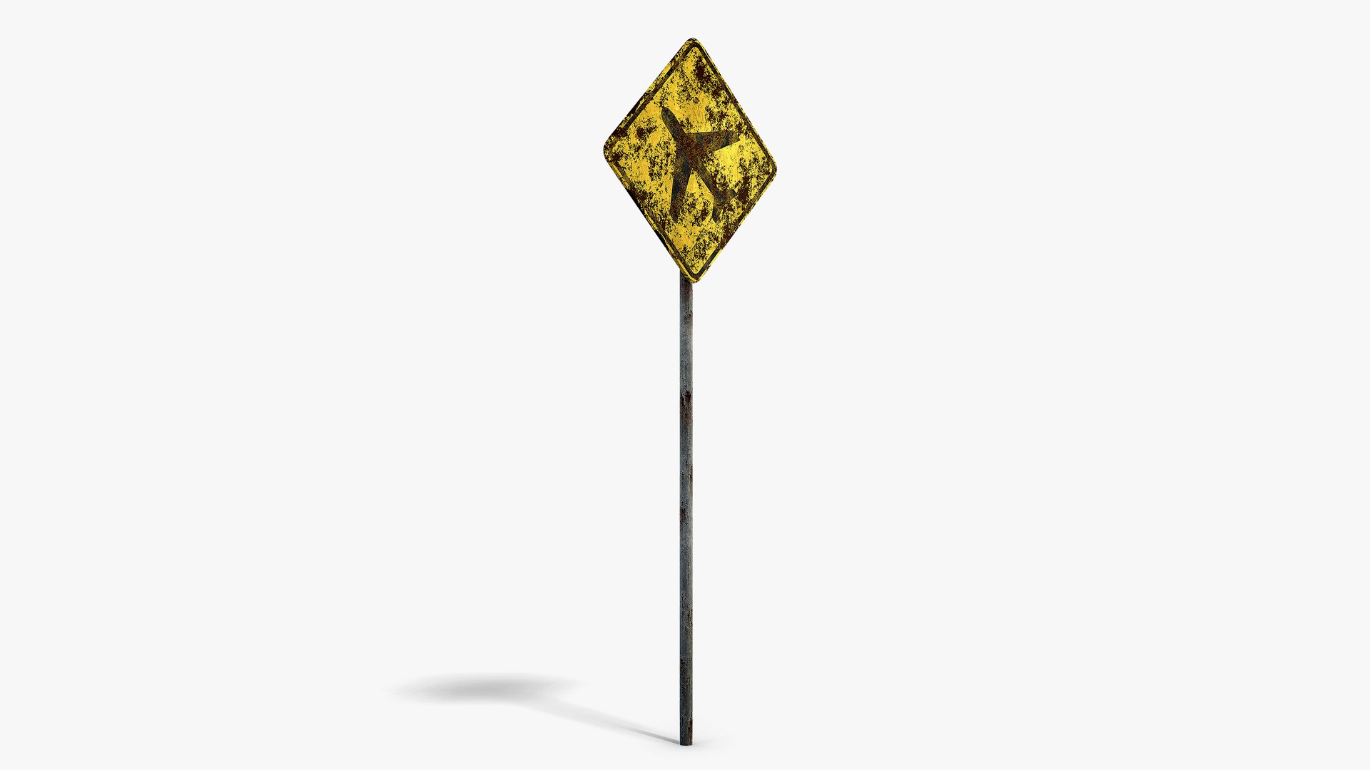 Damaged Airport Warning Sign Model TurboSquid 2456150