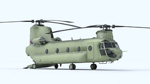 3D CH-47 Chinook - Heavy Lift Transport Helicopter